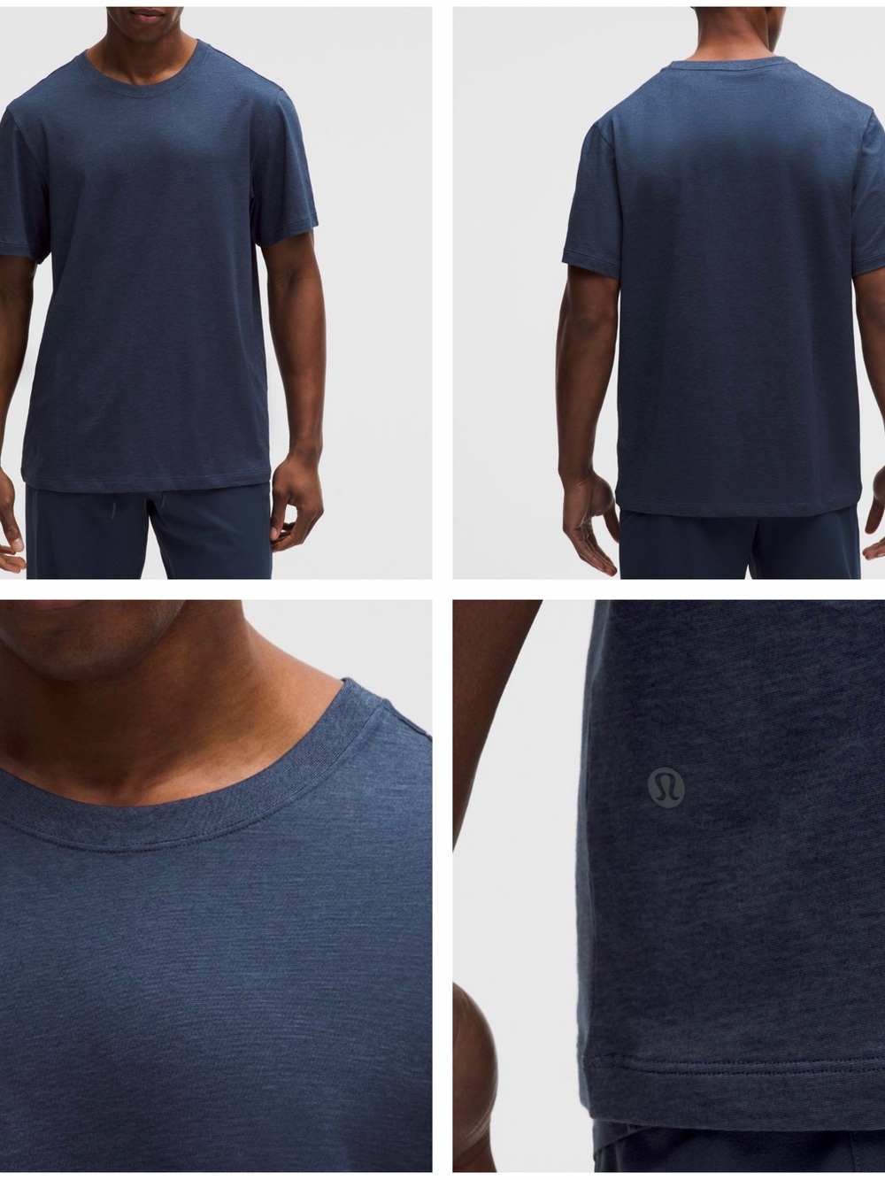 lululemon athletica Men’s Heathered Navy Short Sleeve Tee